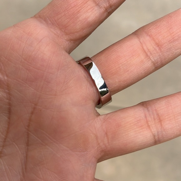 Sterling Silver Mens CZ Wedding Band Ring - Picture 7 of 12